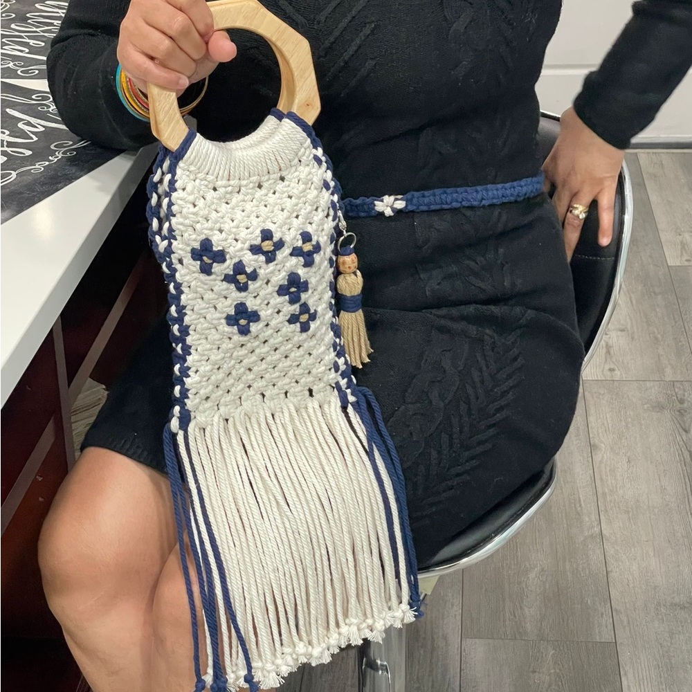 Handmade Macrame Bag with Fringes
